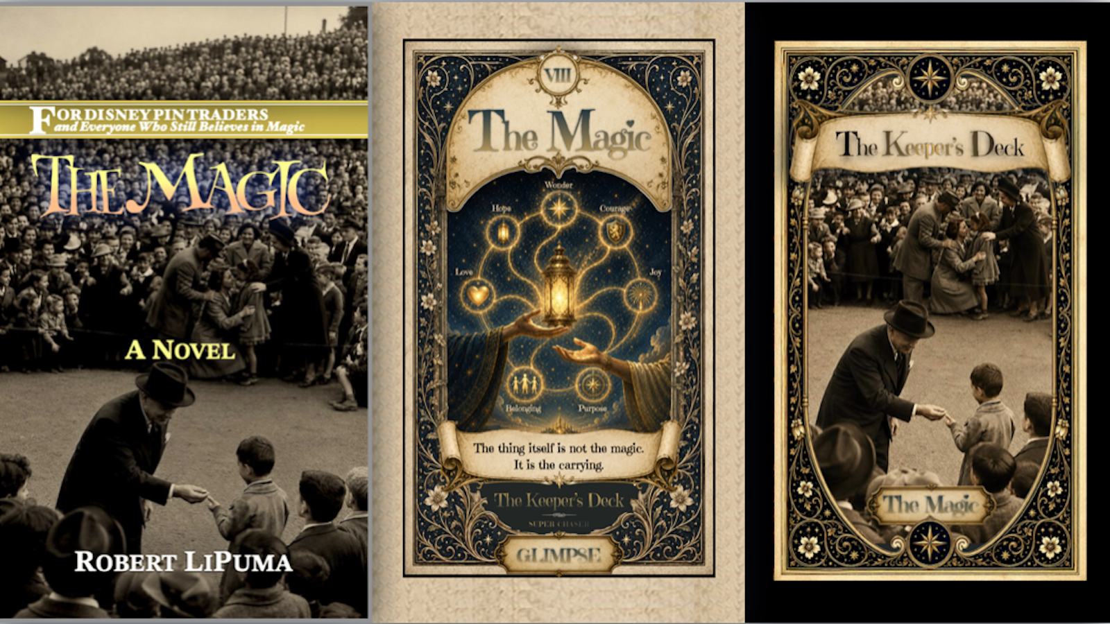 The Magic — the novel, the Keeper's Deck card, and its reverse